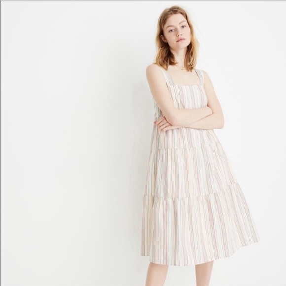 Madewell Dresses & Skirts - Madewell Button Back Tiered Dress in Stripe